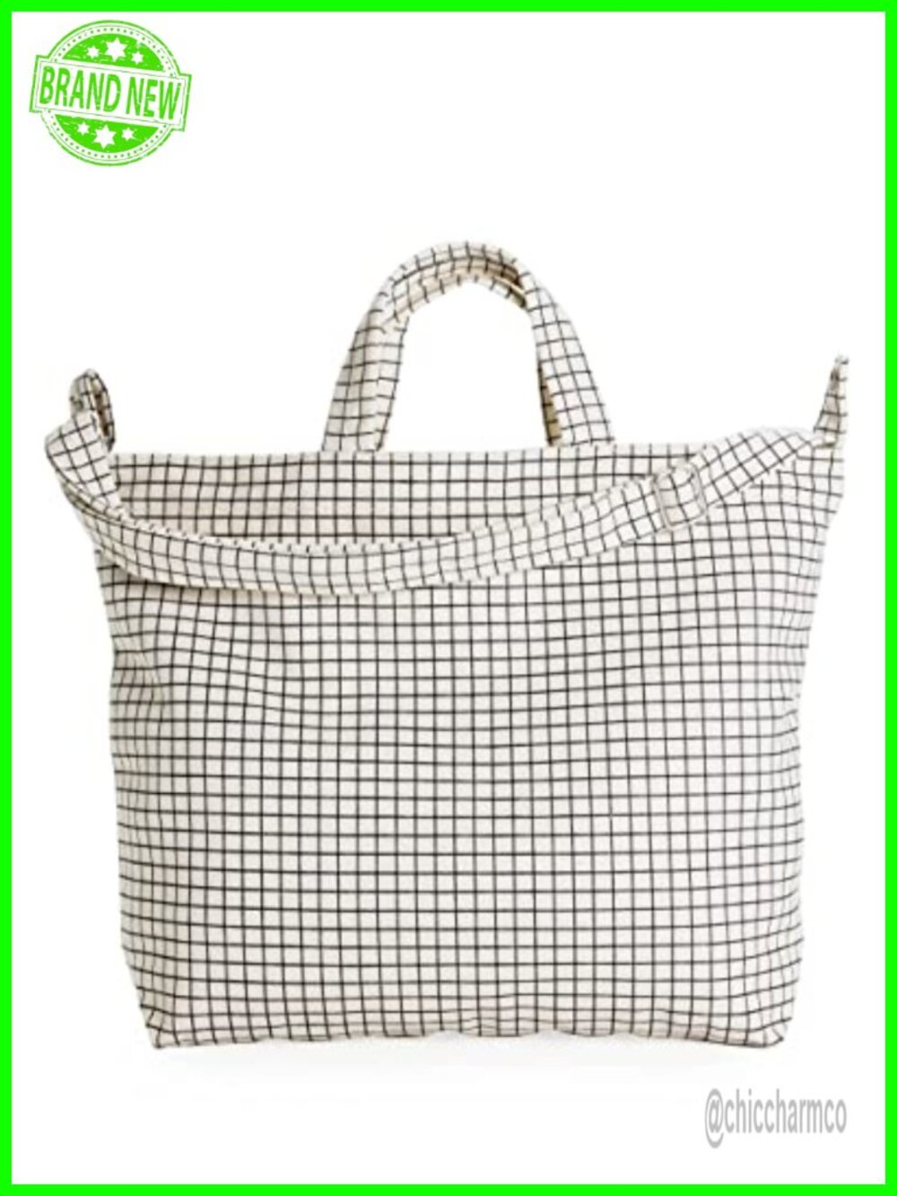 BAGGU Horizontal Zip Duck Bag Cotton Canvas Tote for Laptop Yoga